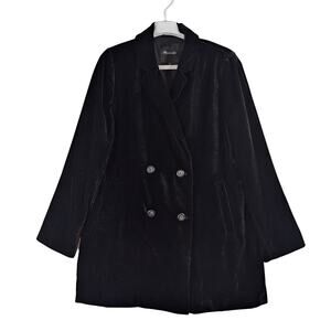 Madewell Velvet Caldwell Double-Breasted Blazer Black Women’s Size Medium M USED